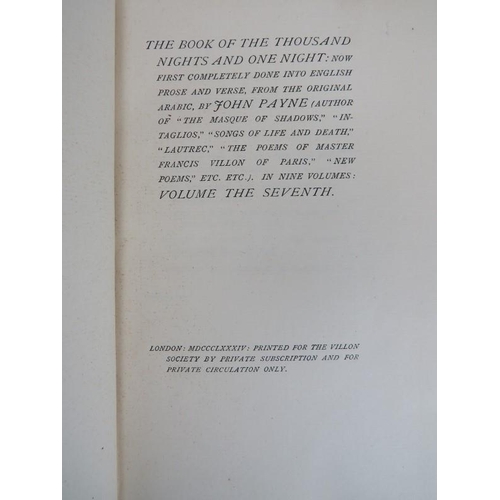 80 - ’The Book of the Thousand Nights and One Night’ translated from Arabic by John Payne, dated 1884. Co... 