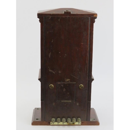 90 - Railwayana: A mahogany cased Absolute Block signal box railway train line instrument, early/mid 20th... 