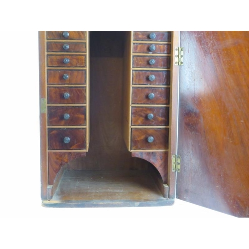 92 - A large Victorian scientific microscope cabinet with compartmented graduated draw interior together ... 