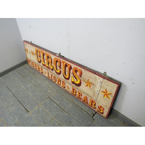 797 - A large vintage oak hand-painted polychrome Circus sign.
Condition report: Some minor paint loss.