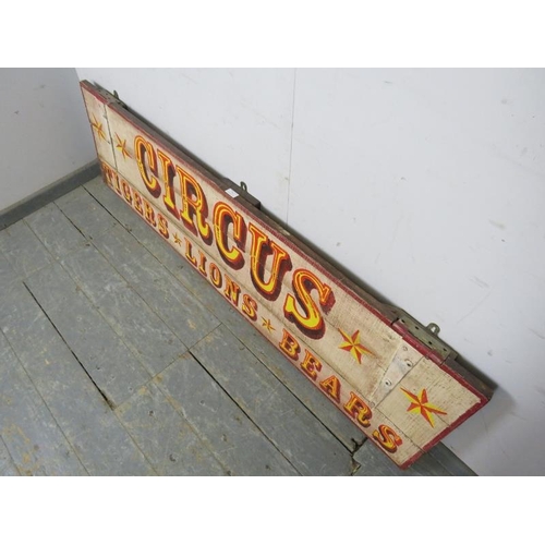 797 - A large vintage oak hand-painted polychrome Circus sign.
Condition report: Some minor paint loss.