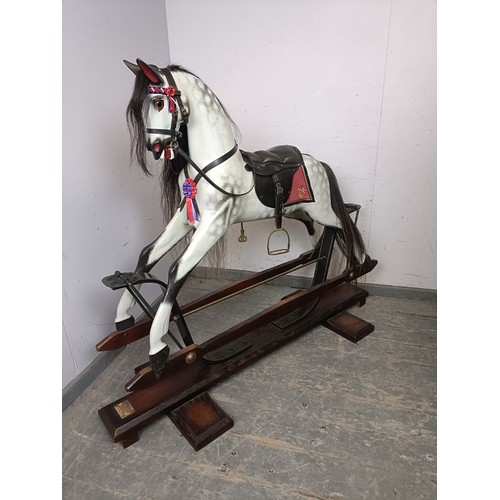 701 - A full-size tulipwood ‘Golden Jubilee Horse’ special edition rocking horse by Stevenson Brothers, pa... 