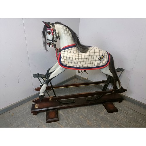 701 - A full-size tulipwood ‘Golden Jubilee Horse’ special edition rocking horse by Stevenson Brothers, pa... 