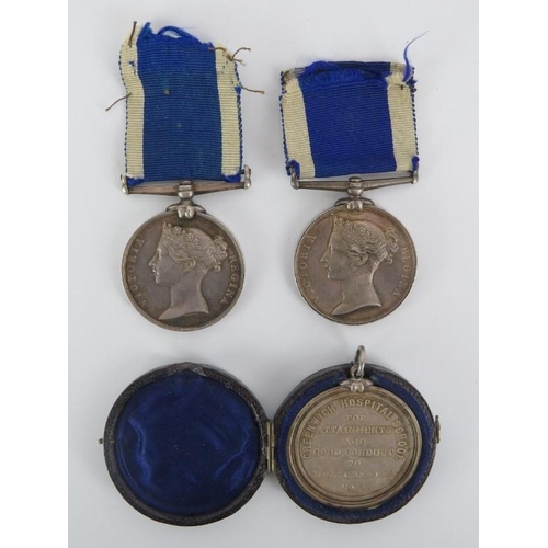 172 - Two Queen Victoria Royal Navy Long Service & Good Conduct Medals and a Greenwich Hospital School Goo... 