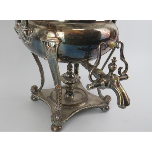 194 - A large Victorian silver plated samovar. 40 cm height.
Condition report: Some age related surface we... 