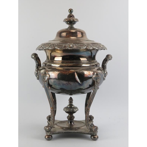 194 - A large Victorian silver plated samovar. 40 cm height.
Condition report: Some age related surface we... 