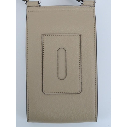 225 - A Mulberry ‘Mini-Antony’ dune leather phone bag. Silver hardware, adjustable strap. Original dust ba... 