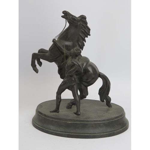 267 - Four bronze figural and equestrian statues, mid/late 20th century.
Condition report: Some age relate... 