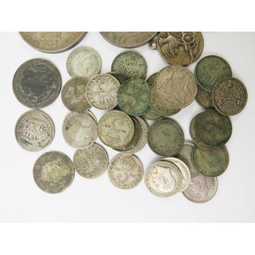 283 - A collection of mainly British silver coinage pre-1947, including 3d, 6d, shillings, half crown and ... 