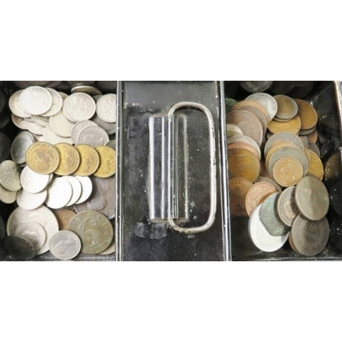 284 - A large quantity of British, European and world coins of various denominations.