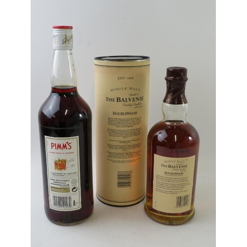 330 - 2 bottles: 1 bottle of The Balvenie Doublewood 12 year old first and second cask single malt Scotch ... 