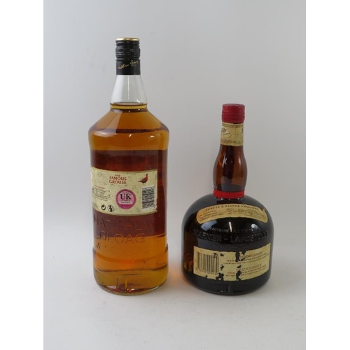 338 - 2 bottles: 1 magnum of Famous Grouse Scotch whisky, 1980s bottling, 150cl, 40% vol; 1 litre bottle o... 