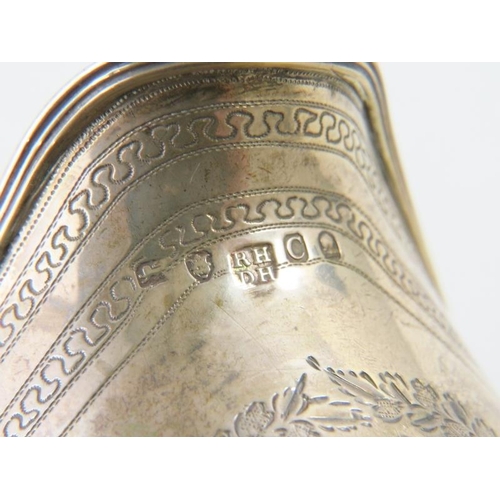 356 - A fine George III silver cream jug in particularly good condition, with engraved borders and blank l... 