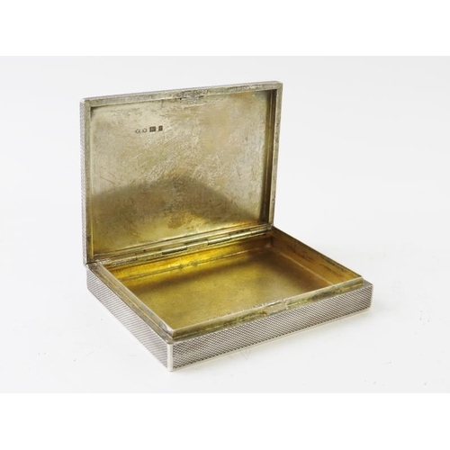 368 - A good quality silver Art Deco cigarette case/snuff box with engine turned finish. Patented sliding ... 