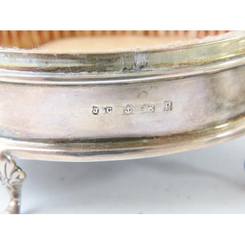 370 - An oval satin lined silver ring box hallmarked for Birmingham 1914, an ornate Victorian silver pin j... 