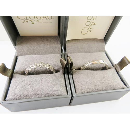 420 - Seven Welsh Clogau silver fashion rings, all fully hallmarked and in original packaging. Mostly bran... 