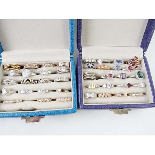 421 - Six Davidt's fitted ring boxes, each containing brand new costume fashion rings of various styles. A... 