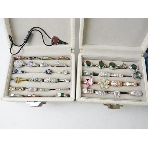 421 - Six Davidt's fitted ring boxes, each containing brand new costume fashion rings of various styles. A... 