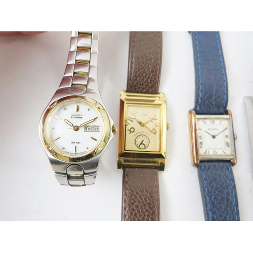 423 - 8 various fashion watches including three Gucci, Citizen, Roy King, Armand Basi and Square of Altanu... 