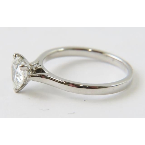 426 - An 18ct white gold and heart cut diamond single stone ring.  The diamond measuring approximately 7mm... 