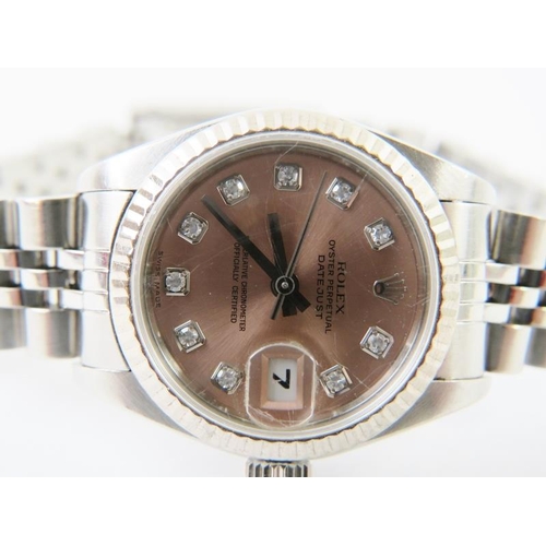 436 - A Lady’s  ROLEX Oyster Perpetual Date Just stainless steel wristwatch, model number 79174, c. 2005, ... 