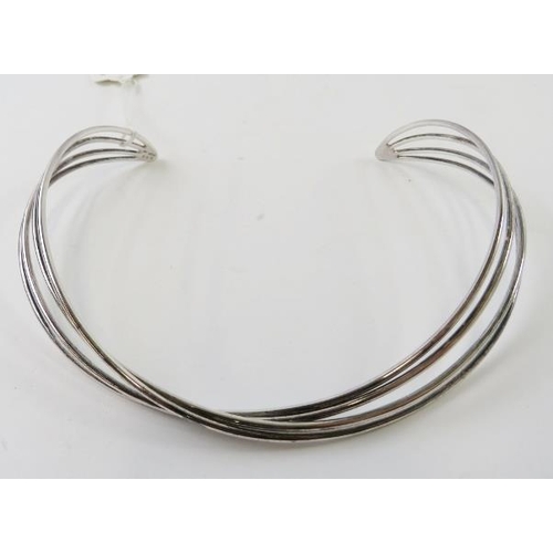 459 - A Georg Jensen silver 'Alliance' choker / collar, stamped 'GJ' '925S' '555', designed by Alan Scharf... 