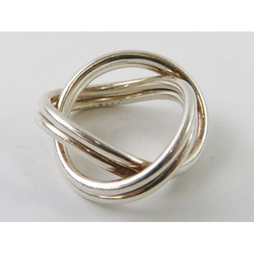 460 - A Georg Jensen silver 'Alliance' double twist ring, stamped 'GJ' '925S' ’55?’, designed by Alan Scha... 