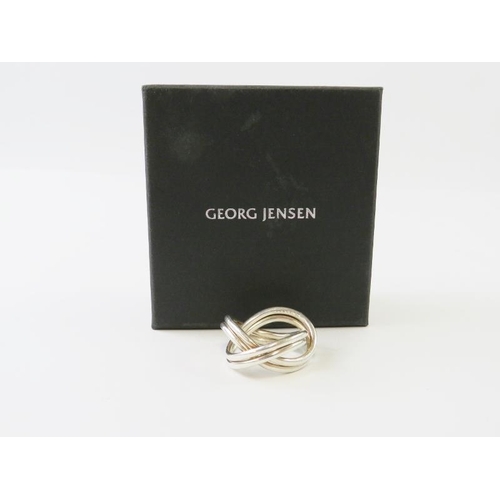 460 - A Georg Jensen silver 'Alliance' double twist ring, stamped 'GJ' '925S' ’55?’, designed by Alan Scha... 