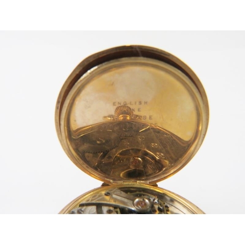 474 - WALTHAM USA a gold plated keyless wind hunter pocket watch with sub-dial, Dennison Star case numbere... 