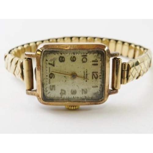 477 - A 9ct yellow gold lady’s JW Benson mechanical wind wristwatch, hallmarked Edinburgh 1954 casebook nu... 