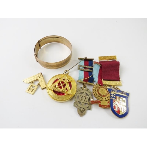 478 - A collection of Masonic medals to include silver gilt medal and enamel, to include Luxborough Lodge,... 