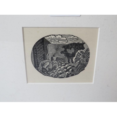 552 - Eric Ravilious 1903-1942. Framed and glazed wood engraving from Country Life Cookery Book by Ambrose... 