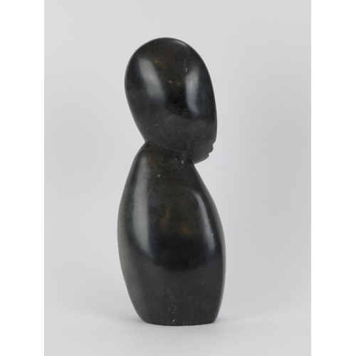 78 - An African figural carved stone sculpture by Nelson Rumano of Zimbabwe. Signed. 28.8 cm height. 
Con... 