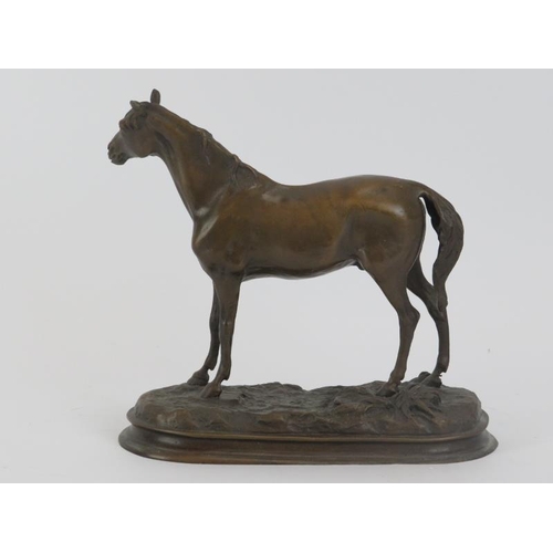 79 - A French bronze study of a horse, signed Mene, 20th century. 18.8 cm height.
Condition report: Good ... 