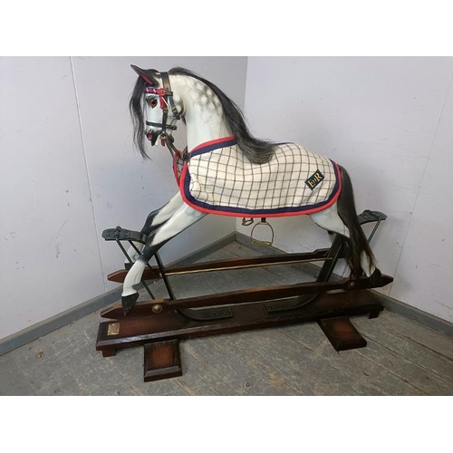 703 - A full-size tulipwood ‘Golden Jubilee Horse’ special edition rocking horse by Stevenson Brothers, pa... 