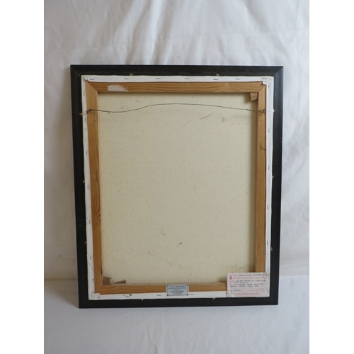 517 - Kim Roskell.  20th/21st Century framed acrylic on canvas.  Rough Water at Llangollen, Wales.  Purcha... 