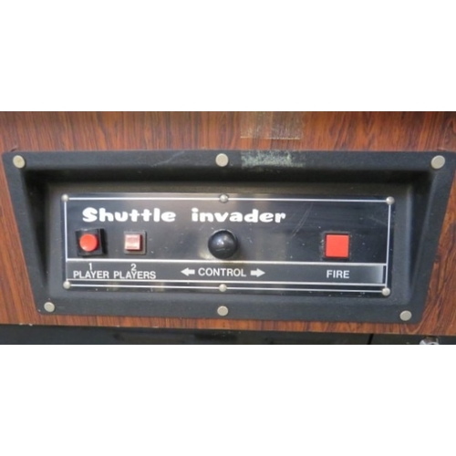 A C1980's shuttle invader cocktail table arcade machine, a clone of the ...