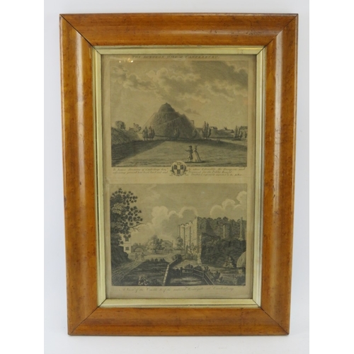 158 - An antique engraving entitled ‘The Dungeon Hill at Canterbury’ with a depiction of Canterbury castle... 