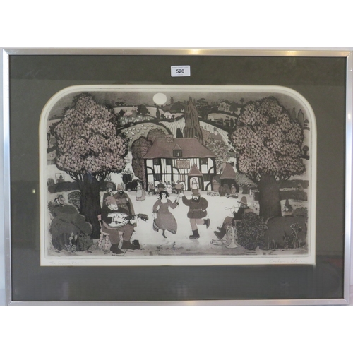 520 - Graham Clarke 1941.  A framed and glazed etching/aquatint 'The Green Man' 31/100 signed in pencil.
C... 