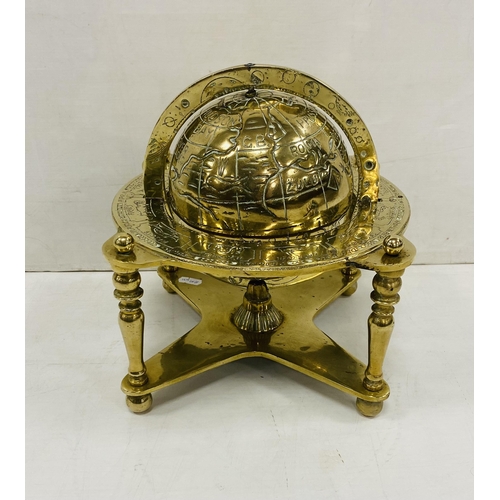 390B - Heavy Brass World Globe