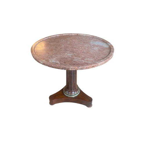 126 - 19C French Marble Top Centre Table with Ormolu Brass Ring 
72cm Diam x 69cm