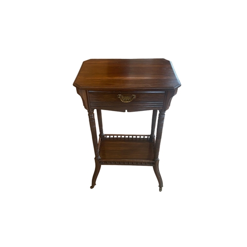 131 - Elegant Vict Rosewood 1 Drawer Side Table 
45cm W 30cm D 73cm H