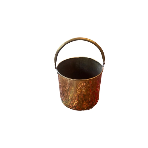 143 - 19C Brass Coal / Wood Bucket with Brass Handle