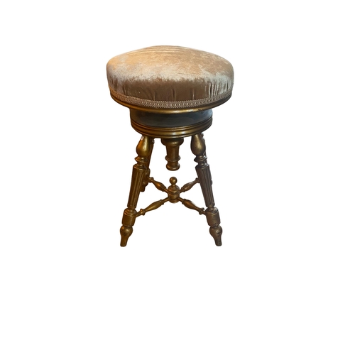 154 - Vict Gilt Adjustable Piano Stool