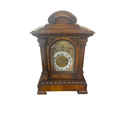 160 - Late 19C Irish Walnut Bracket Clock by T.W. Hall of Dublin
33cm W 23cm D 50cm H