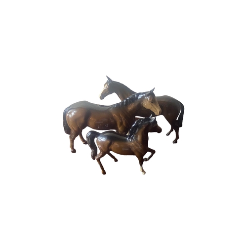 176 - 3 Beswick Horses