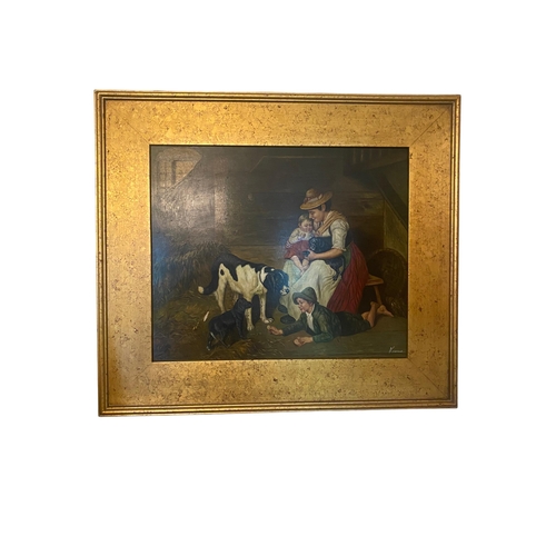 193 - Gilt Framed Oil on Board Signed 
Including Frame 85cm x 75cm