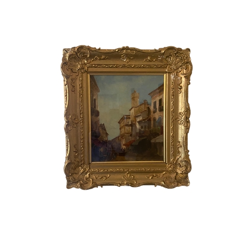 196 - 19C Heavy Gilt Framed Oil Painting 
Including Frame 48cm W x 55cm