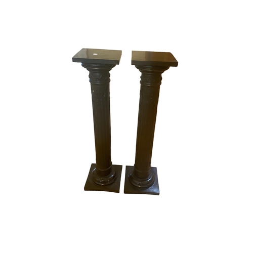 199 - Pair of Corinthian Column Pedestals 
29cm Sq x 101cm H