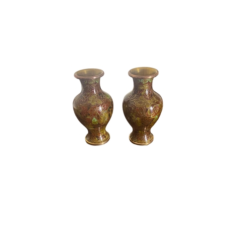 214 - Pair of Cloisonne Vases 
13cm H